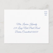 Invitation Carte Postale Bleu RSVP Butterflies Mariage (Dos)