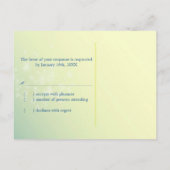 Invitation Carte Postale Bleu Vert Printemps Dandelion Mariage RSVP (Dos)
