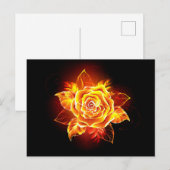 Invitation Carte Postale Blooming Fire Rose (Devant / Derrière)