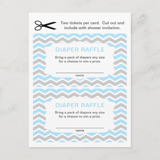 Invitation Carte Postale Blue Boy Diaper Raffle tickets, petite quantité (Devant)