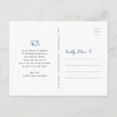 Invitation Carte Postale Blue Doodles Graduation Save the Date Photo White (Dos)