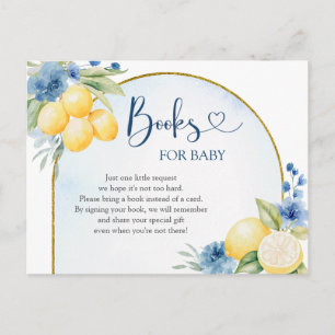 Invitation Carte Postale Blue Floral Lemon Main Squeeze Livres pour bébé