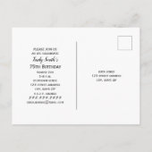 Invitation Carte Postale Blue Hydrangeas Mason Jar Mature Anniversaire (Dos)