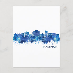 Invitation Carte Postale Blue Skyline Hampton Virginia