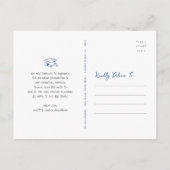Invitation Carte Postale Blue White Doodles Graduation Save the Date Photo (Dos)