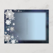 Invitation Carte Postale Blue Winter Wonderland Wedding RSVP (Dos)