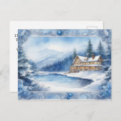 Invitation Carte Postale Blue Winter's Tale : Ajoutez vos désirs chauds (Devant / Derrière)