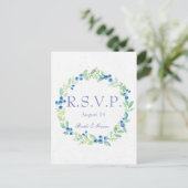 Invitation Carte Postale Blueberry Midsummer Rustic Berry Wedding RSVP (Debout devant)