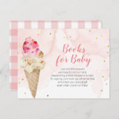 Invitation Carte Postale Blush Ice Cream Gold Parties scintillant Books for (Devant / Derrière)