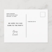 Invitation Carte Postale Blush Parties scintillant Ombre 40e fête d'anniver (Dos)