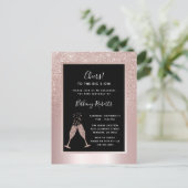 Invitation Carte Postale Blush Parties scintillant Ombre 50e anniversaire (Debout devant)