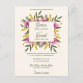 Invitation Carte Postale Blush Pink Lily Romantic Botanical Wedding (Devant)
