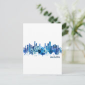 Invitation Carte Postale Bogota Colombia Skyline Blue (Debout devant)