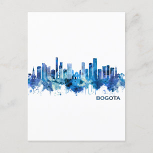 Invitation Carte Postale Bogota Colombie Skyline Blue