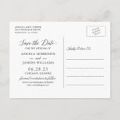 Invitation Carte Postale Bohème Dusty Blue Floral Wedding Enregistrer la da (Dos)