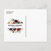 Invitation Carte Postale Boho Aquarelle Automne Wreath Couples Douche (Dos)