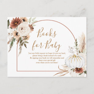 Invitation Carte Postale Boho Arch Citrouille blanc - Apportez un insert de