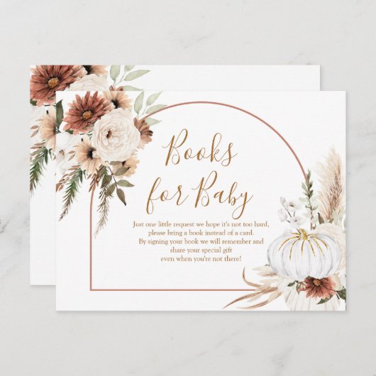 Invitation Carte Postale Boho Arch Citrouille blanc - Apportez un insert de (Devant / Derrière)