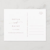 Invitation Carte Postale Boho Chic Blush Rose Wedding Enregistrer la date (Dos)