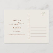Invitation Carte Postale Boho Chic Bohemian Cream Wedding Enregistrer la da (Dos)