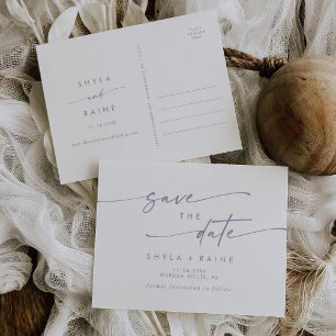Invitation Carte Postale Boho Chic Dusty Purple Wedding Enregistrer la date