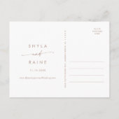 Invitation Carte Postale Boho Chic Neutral Taupe Mariage Enregistrer la dat (Dos)