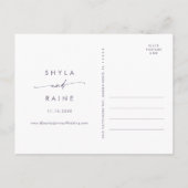 Invitation Carte Postale Boho Chic Plum Purple Wedding Enregistrer la date (Dos)