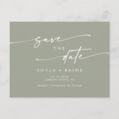Invitation Carte Postale Boho Chic Sage Green Wedding Enregistrer la date (Devant)