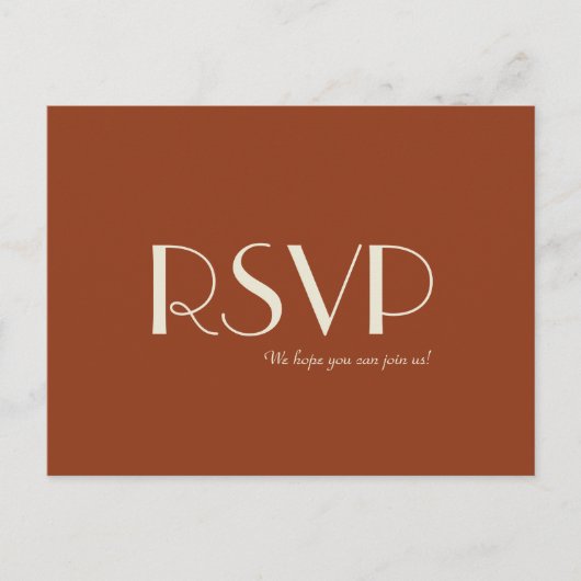 Invitation Carte Postale Boho Deco d'automne | Rust Wedding RSVP (Devant)