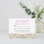 Invitation Carte Postale Boho Fleurs sauvages Printemps Floral Mariage RSVP (Debout devant)