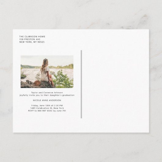 Invitation Carte Postale Boho Gold Parties scintillant Feather Arch Photo G (Dos)