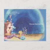 Invitation Carte Postale Boho Mermaid, sous la fête d'anniversaire de la me (Dos)