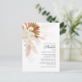Invitation Carte Postale Boho Pampas Grass Terracotta Baby shower Floral (Debout devant)