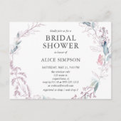 Invitation Carte Postale Boho Pink Botanique Fête des mariées Feuille (Devant)