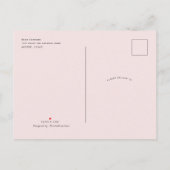 Invitation Carte Postale Boho rose floral chic poumon jardin nuptial (Dos)