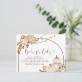 Invitation Carte Postale Boho Rustic Citrouille Fall in Love Livres pour bé (Debout devant)