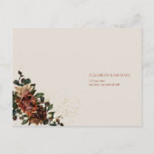 Invitation Carte Postale Boho Terracotta Verdure Floral Gold RSVP (Dos)