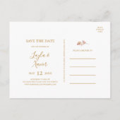 Invitation Carte Postale Boho Tropical Botanical | Rose Poussiéreuse Save T (Dos)