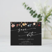 Invitation Carte Postale Boho Wildflower Wedding Save the Date Postcard (Debout devant)