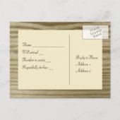 Invitation Carte Postale Bois bagué RSVP, crème (Dos)