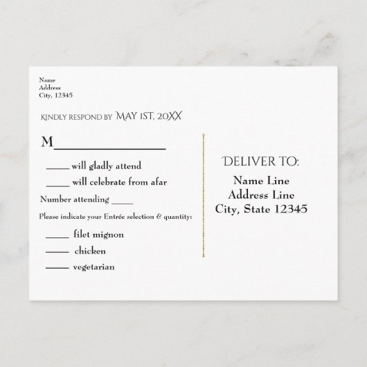 Invitation Carte Postale Bois rustique Enchanted Lumières Forêt Mariage RSV (Dos)