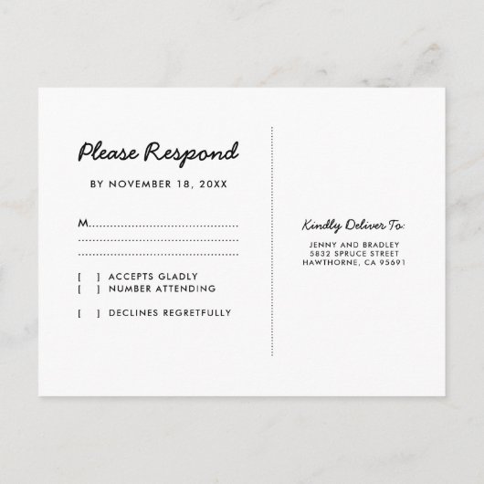 Invitation Carte Postale Bois rustique Noël hiver RSVP (Dos)