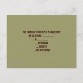 Invitation Carte Postale bois rustique pays occidental Camo Mariage rsvp (Dos)