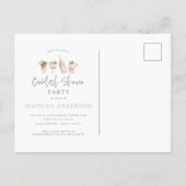 Invitation Carte Postale boissons peintes à l'aquarelle fête de douche nupt (Dos)