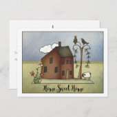 Invitation Carte Postale Boîte à sel primitive Accueil Fête de chauffage do (Devant / Derrière)