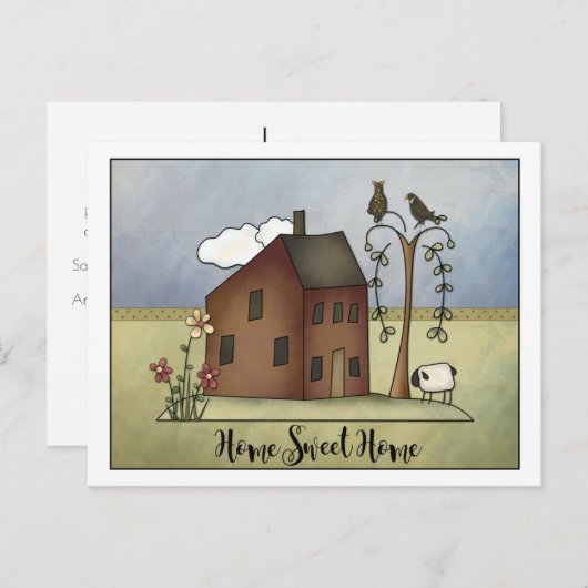 Invitation Carte Postale Boîte à sel primitive Accueil Fête de chauffage do (Devant / Derrière)