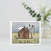 Invitation Carte Postale Boîte à sel primitive Accueil Fête de chauffage do (Debout devant)