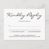 Invitation Carte Postale Boîtier de réponse de mariage simple et élégant RS (Devant)