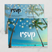 Invitation Carte Postale Boîtier RSVP Tropical Beach (Devant / Derrière)