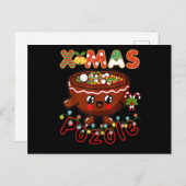 Invitation Carte Postale Bol de Pozole mignon pour Noël en pyjama laid (Devant / Derrière)